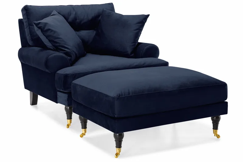 Andrew Soffgrupp 3+1 Sammet - Blå - Products - Möbler - Soffa - Soffgrupp - Howard soffgrupp