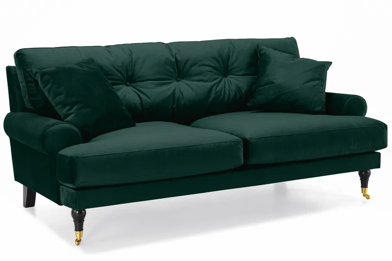 Andrew Soffgrupp 3+1 Sammet - Grön - Products - Möbler - Soffa - Soffgrupp - Howard soffgrupp