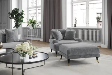 Andrew Soffgrupp 3+1 Sammet - Ljusgrå - Products - Möbler - Soffa - Soffgrupp - Howard soffgrupp