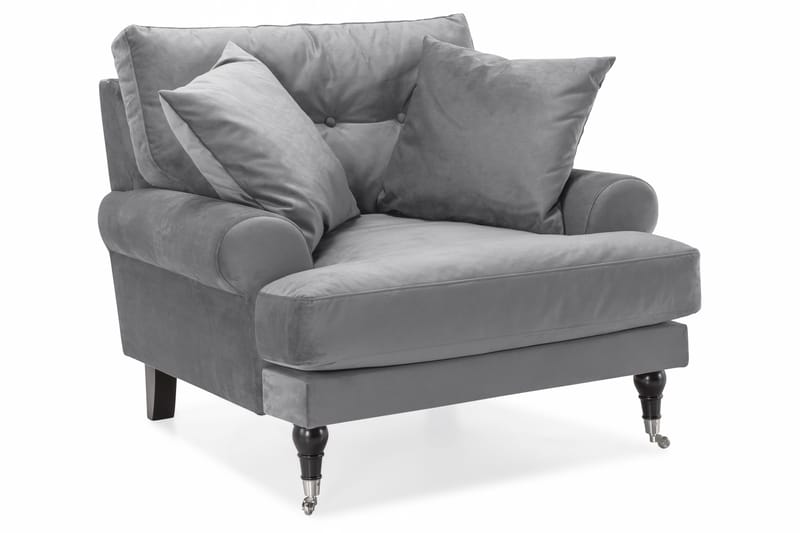 Andrew Soffgrupp 3+1 Sammet - Ljusgrå - Products - Möbler - Soffa - Soffgrupp - Howard soffgrupp