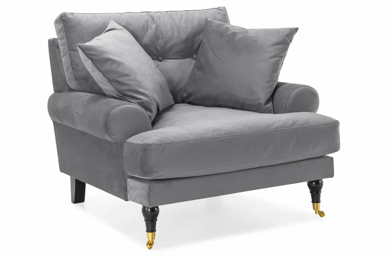 Andrew Soffgrupp 3+1 Sammet - Ljusgrå - Products - Möbler - Soffa - Soffgrupp - Howard soffgrupp