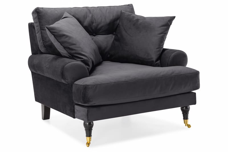 Andrew Soffgrupp 3+1 Sammet - Mörkgrå - Products - Möbler - Soffa - Soffgrupp - Howard soffgrupp