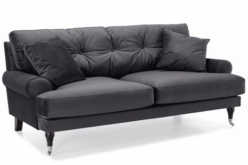 Andrew Soffgrupp 3+1 Sammet - Mörkgrå - Products - Möbler - Soffa - Soffgrupp - Howard soffgrupp