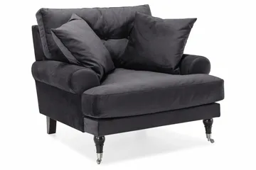 Andrew Soffgrupp 3+1 Sammet - Mörkgrå - Products - Möbler - Soffa - Soffgrupp - Howard soffgrupp