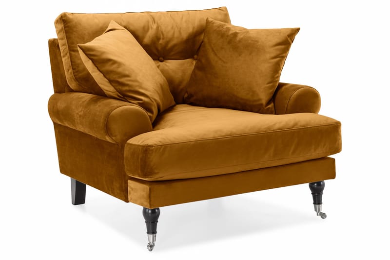 Andrew Soffgrupp 3+1 Sammet - Mörkgul - Products - Möbler - Soffa - Soffgrupp - Howard soffgrupp