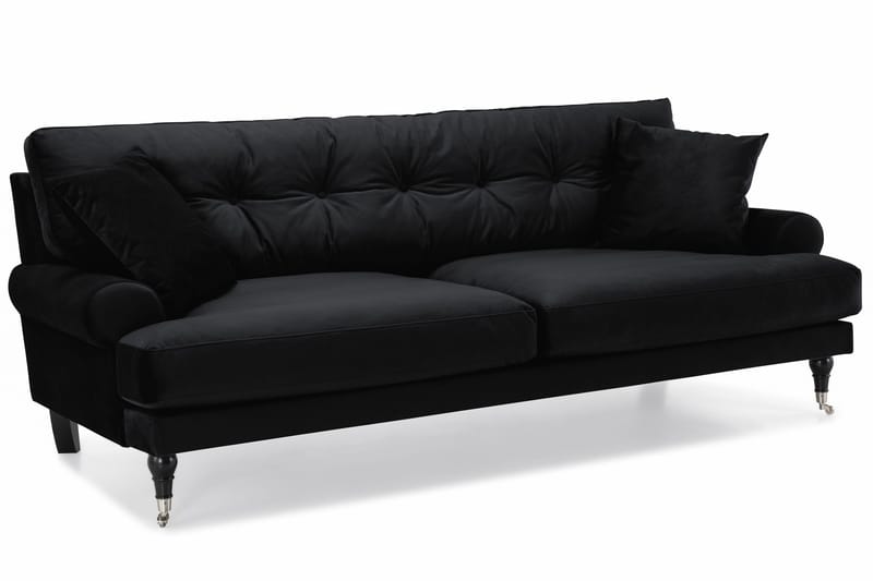 Andrew Soffgrupp 3+1 Sammet - Svart - Products - Möbler - Soffa - Soffgrupp - Howard soffgrupp