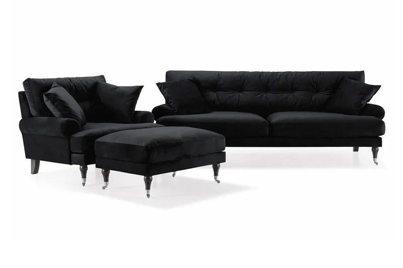 Andrew Soffgrupp 3+1 Sammet, Svart