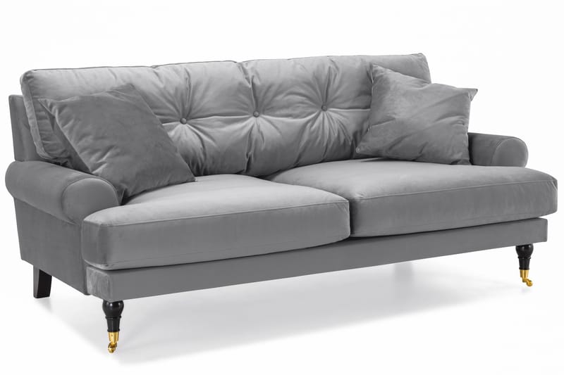 Andrew Soffgrupp 3+2+1 Sammet - Ljusgrå - Products - Möbler - Soffa - Soffgrupp - Howard soffgrupp
