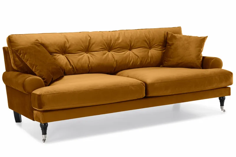 Andrew Soffgrupp 3+2+1 Sammet - Mörkgul - Products - Möbler - Soffa - Soffgrupp - Howard soffgrupp