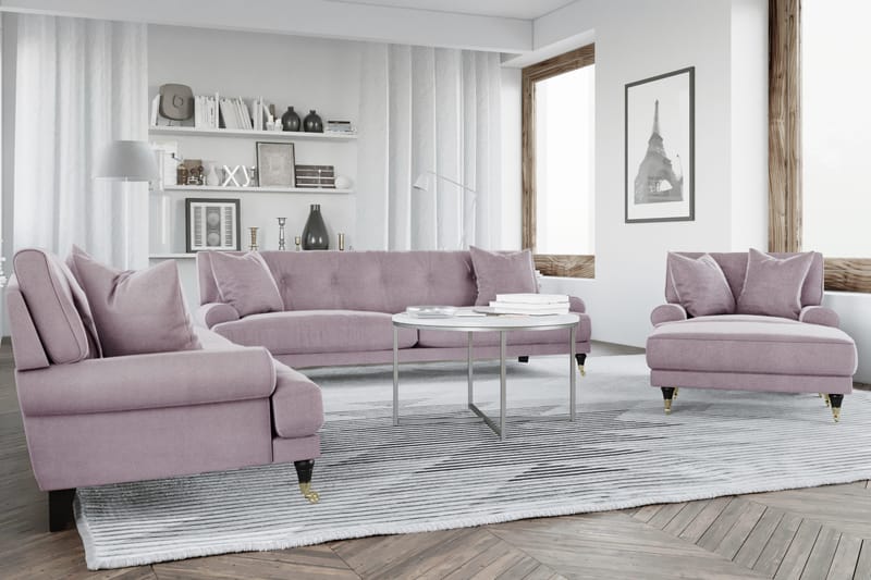 Andrew Soffgrupp 3+2 Sammet - Lila - Products - Möbler - Soffa - Soffgrupp - Howard soffgrupp