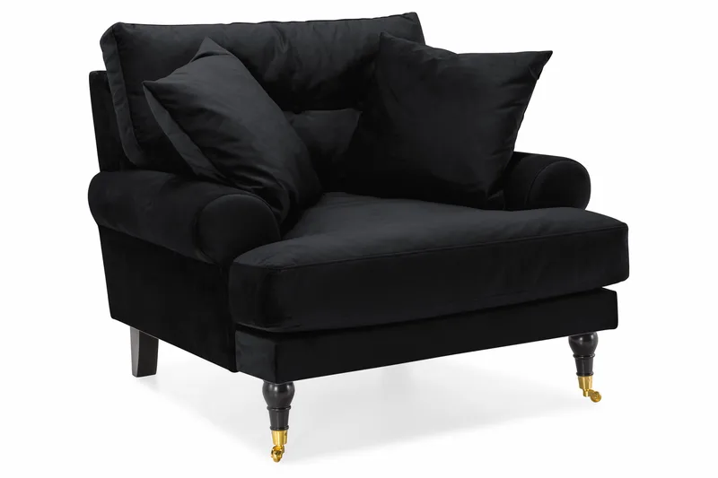 Andrew Soffgrupp 3+2 Sammet - Svart - Products - Möbler - Soffa - Soffgrupp - Howard soffgrupp
