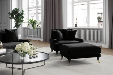 Andrew Soffgrupp 3+2 Sammet - Svart - Products - Möbler - Soffa - Soffgrupp - Howard soffgrupp