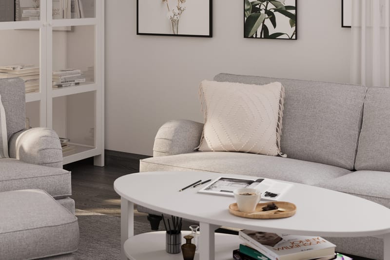 Howard Classic Soffgrupp 3-sits Soffa + Fåtölj + Fotpall i Tyg - Grå - Products - Möbler - Soffa - Soffgrupp - Howard soffgrupp