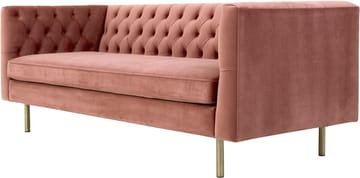 Toto 3-sits rosa soffa med guldiga ben - Rosa - Products - Möbler - Soffa - Sammetssoffa