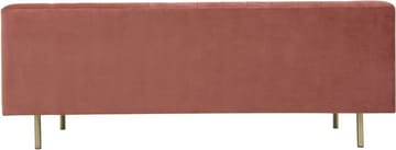 Toto 3-sits rosa soffa med guldiga ben - Rosa - Products - Möbler - Soffa - Sammetssoffa