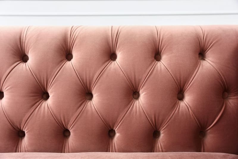 Toto 3-sits rosa soffa med guldiga ben - Rosa - Products - Möbler - Soffa - Sammetssoffa