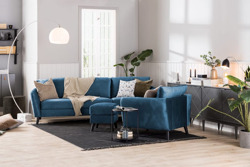 Trend 2-sits Sammetssoffa - Blå - Products - Möbler - Soffa - Sammetssoffa
