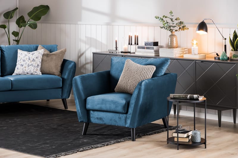 Trend 2-sits Sammetssoffa - Blå - Products - Möbler - Soffa - Sammetssoffa