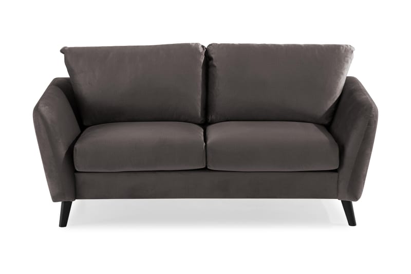 Trend 2-sits Sammetssoffa, Mörkgrå