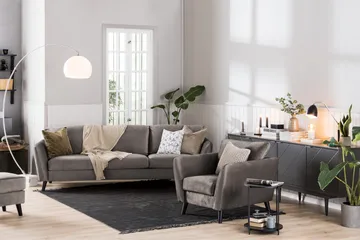 Trend 3-sits Sammetssoffa - Brun - Products - Möbler - Soffa - 3 sits soffa