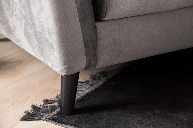 Trend 3-sits Sammetssoffa - Mörkgrå - Products - Möbler - Soffa - 3 sits soffa