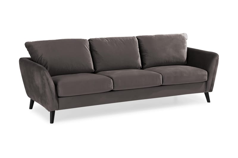 Trend 3-sits Sammetssoffa - Mörkgrå - Products - Möbler - Soffa - 3 sits soffa