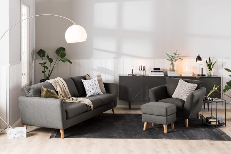 Trend 3-sits Tygsoffa - Svart - Products - Möbler - Soffa - 3 sits soffa