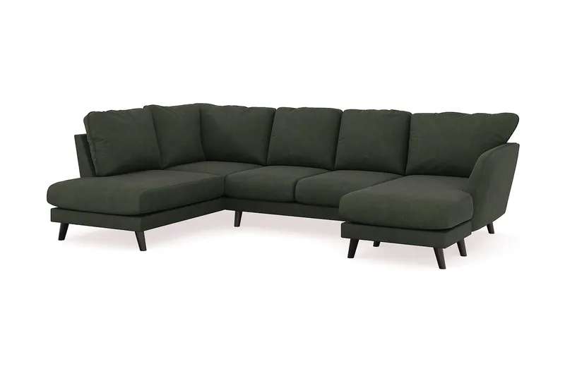 Trend Lyx 4-sits Högervänd U-formad Soffa med Divan och Schäslong i Manchester - Mörkgrön - Products - Möbler - Soffa - U-soffa