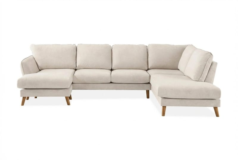 Trend Lyx 4-sits Högervänd U-formad Soffa med Divan och Schäslong i Tyg - Beige - Products - Möbler - Soffa - U-soffa