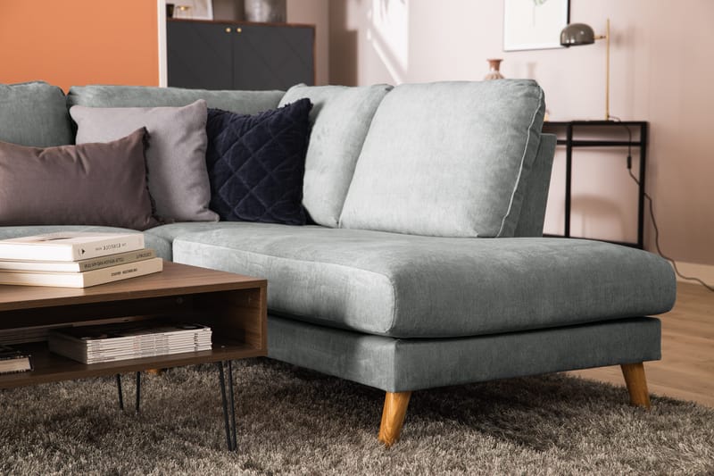 Trend Lyx 4-sits Högervänd U-formad Soffa med Divan och Schäslong i Tyg - Grå - Products - Möbler - Soffa - U-soffa