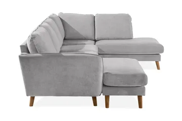 Trend Lyx 4-sits Högervänd U-formad Soffa med Divan och Schäslong i Tyg - Ljusgrå - Products - Möbler - Soffa - U-soffa