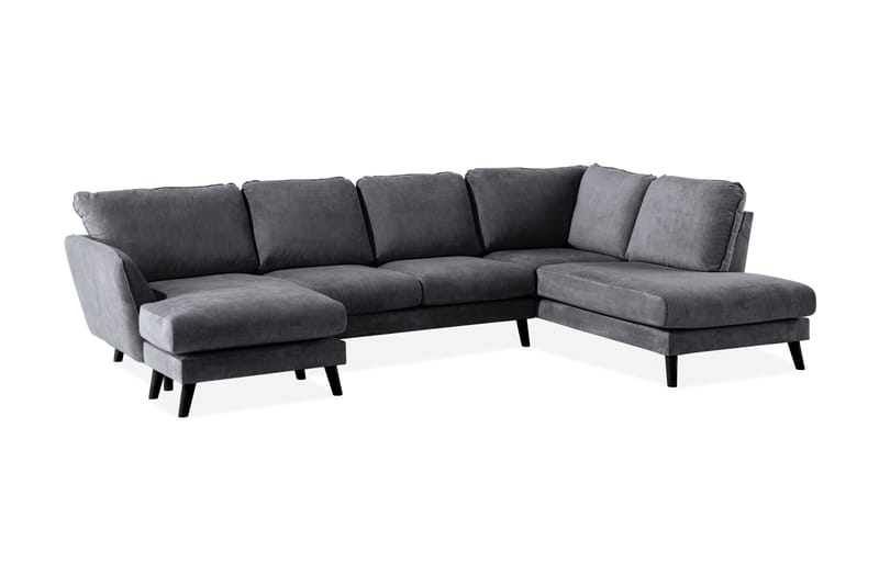 Trend Lyx 4-sits Högervänd U-formad Soffa med Divan och Schäslong i Tyg - Mörkgrå - Products - Möbler - Soffa - U-soffa