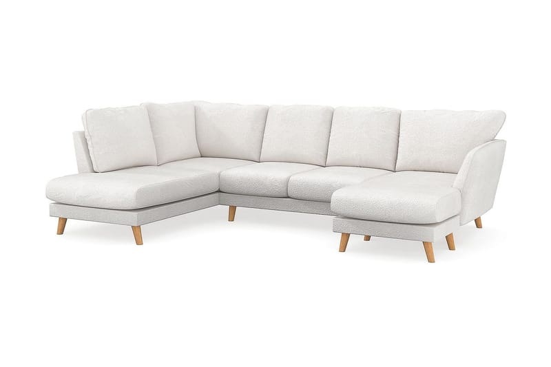 Trend Lyx 4-sits Vänstervänd U-formad Soffa med Divan och Schäslong i Bouclé - Vit - Products - Möbler - Soffa - U-soffa