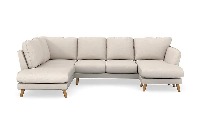 Trend Lyx 4-sits Vänstervänd U-formad Soffa med Divan och Schäslong i Tyg - Beige - Products - Möbler - Soffa - U-soffa