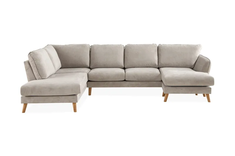 Trend Lyx 4-sits Vänstervänd U-formad Soffa med Divan och Schäslong i Tyg - Beige - Products - Möbler - Soffa - U-soffa