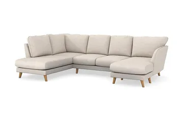 Trend Lyx 4-sits Vänstervänd U-formad Soffa med Divan och Schäslong i Tyg - Beige - Products - Möbler - Soffa - U-soffa
