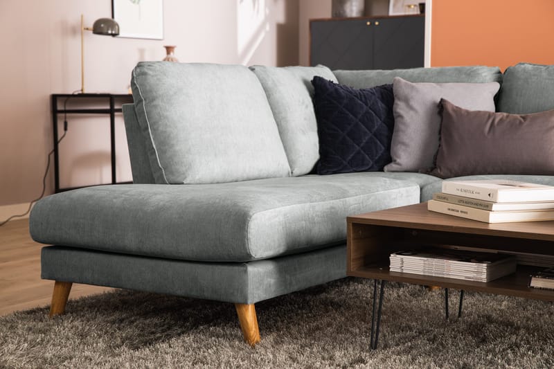 Trend Lyx 4-sits Vänstervänd U-formad Soffa med Divan och Schäslong i Tyg - Grå - Products - Möbler - Soffa - U-soffa