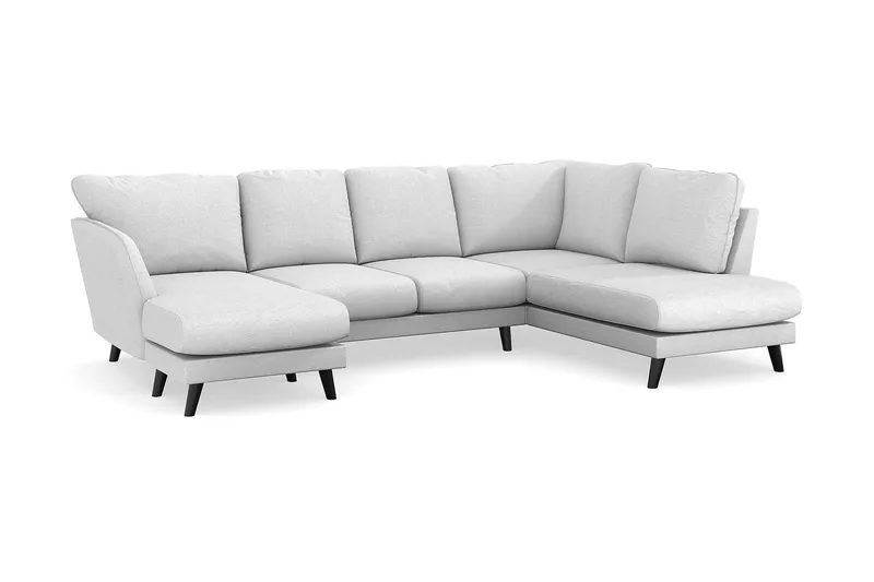 Trend Lyx 4-sits Vänstervänd U-formad Soffa med Divan och Schäslong i Tyg - Ljusgrå - Products - Möbler - Soffa - U-soffa