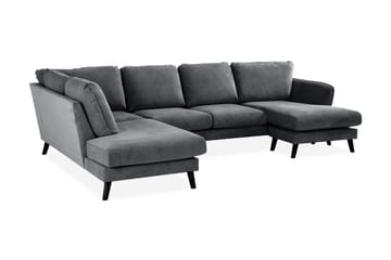 Trend Lyx 4-sits Vänstervänd U-formad Soffa med Divan och Schäslong i Tyg - Mörkgrå - Products - Möbler - Soffa - U-soffa