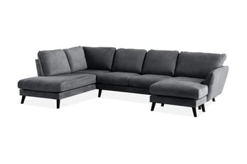 Trend Lyx 4-sits Vänstervänd U-formad Soffa med Divan och Schäslong i Tyg - Mörkgrå - Products - Möbler - Soffa - U-soffa