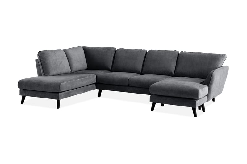 Trend Lyx 4-sits Vänstervänd U-formad Soffa med Divan och Schäslong i Tyg - Mörkgrå - Products - Möbler - Soffa - U-soffa