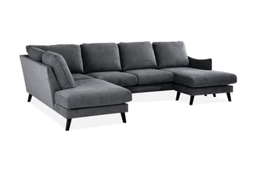 Trend Lyx U-soffa med Divan Höger - Mörkgrå/Svart - Products - Möbler - Soffa - U-soffa