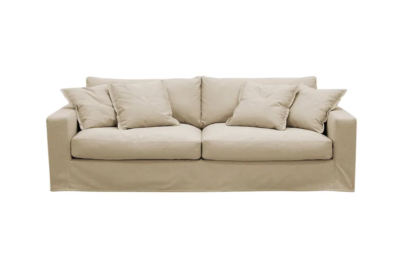Valencia Extra Djup 3-sits Soffa med avtagbar och tvättbar klädsel - Beige - Products - Möbler - Soffa - 3 sits soffa