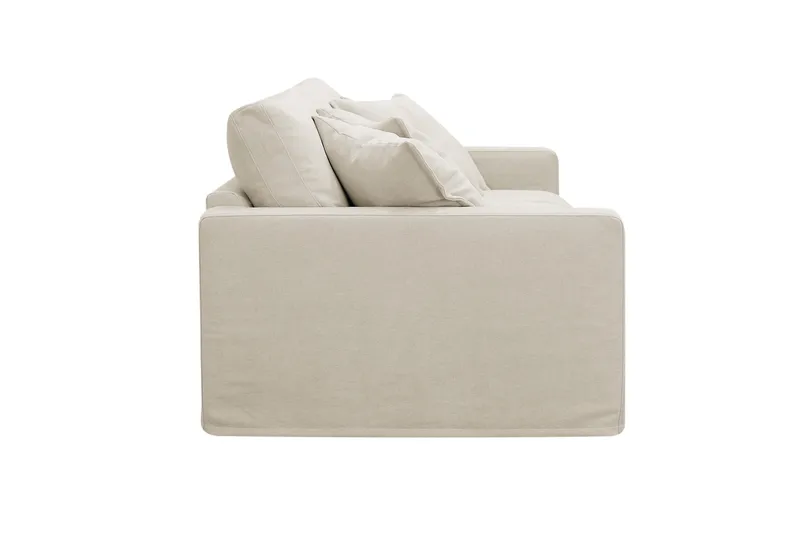Valencia Extra Djup 3-sits Soffa med avtagbar och tvättbar klädsel - Beige - Products - Möbler - Soffa - 3 sits soffa