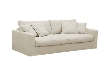Valencia Extra Djup 3-sits Soffa med avtagbar och tvättbar klädsel - Beige - Products - Möbler - Soffa - 3 sits soffa