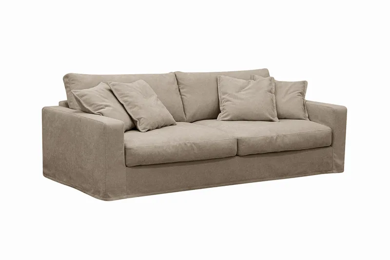 Valencia Extra Djup 3-sits Soffa med avtagbar och tvättbar klädsel - Brun - Products - Möbler - Soffa - 3 sits soffa