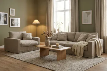 Valencia Extra Djup 3-sits Soffa med avtagbar och tvättbar klädsel - Brun - Products - Möbler - Soffa - 3 sits soffa