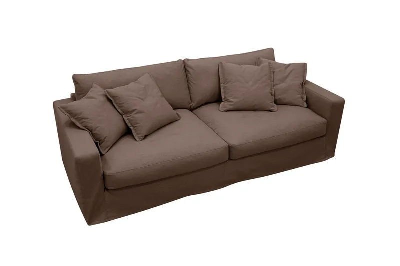Valencia Extra Djup 3-sits Soffa med avtagbar och tvättbar klädsel - Mörkbrun - Products - Möbler - Soffa - 3 sits soffa