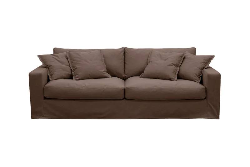 Valencia Extra Djup 3-sits Soffa med avtagbar och tvättbar klädsel - Mörkbrun - Products - Möbler - Soffa - 3 sits soffa