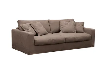 Valencia Extra Djup 3-sits Soffa med avtagbar och tvättbar klädsel - Mörkbrun - Products - Möbler - Soffa - 3 sits soffa